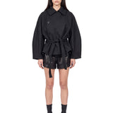 Cappotto corto avvolgente in nero 