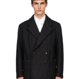 Cappotto corto doppiopetto in nero 