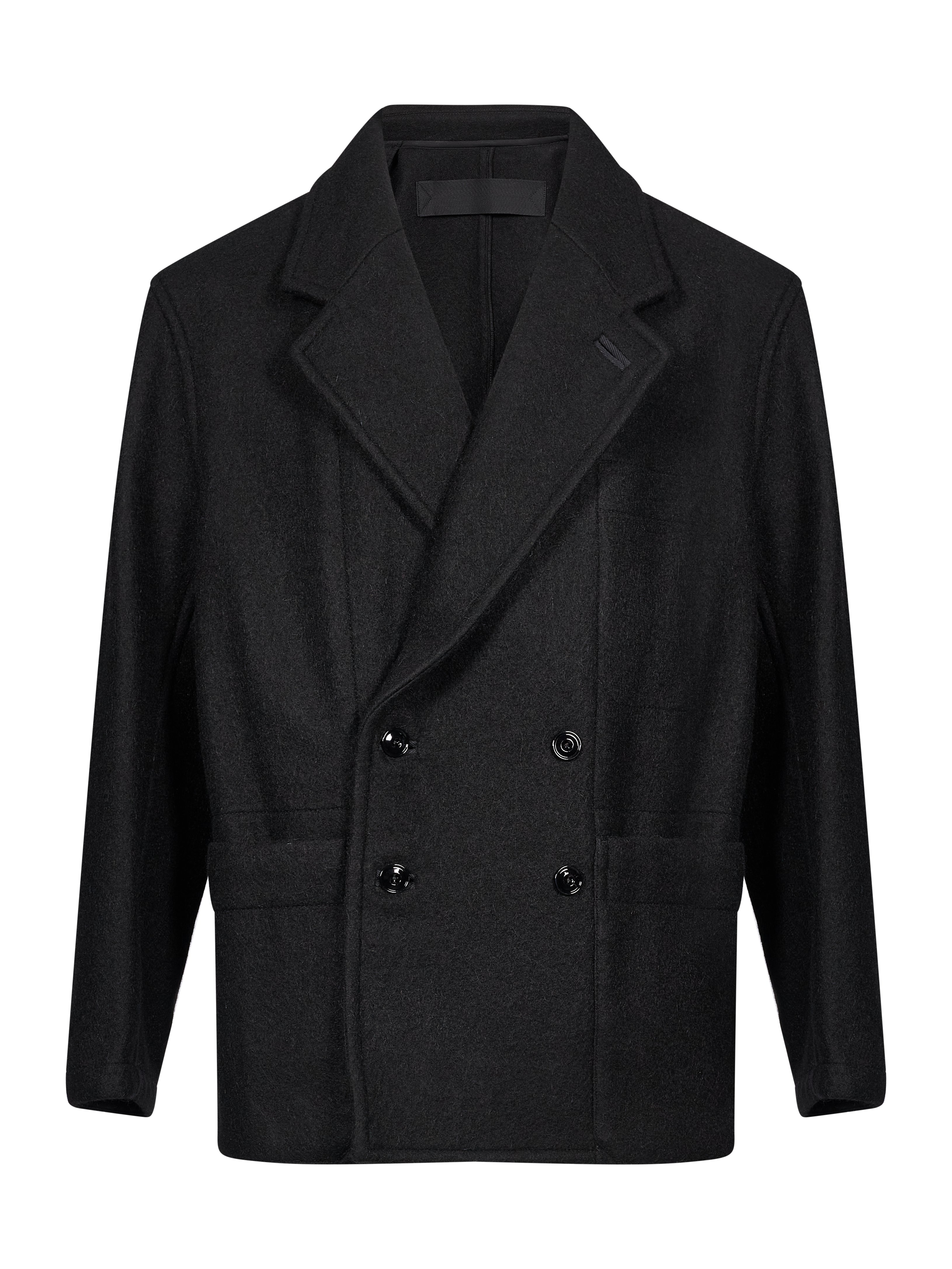 Cappotto corto doppiopetto in nero 