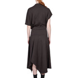 Abito twisted in jersey marrone 