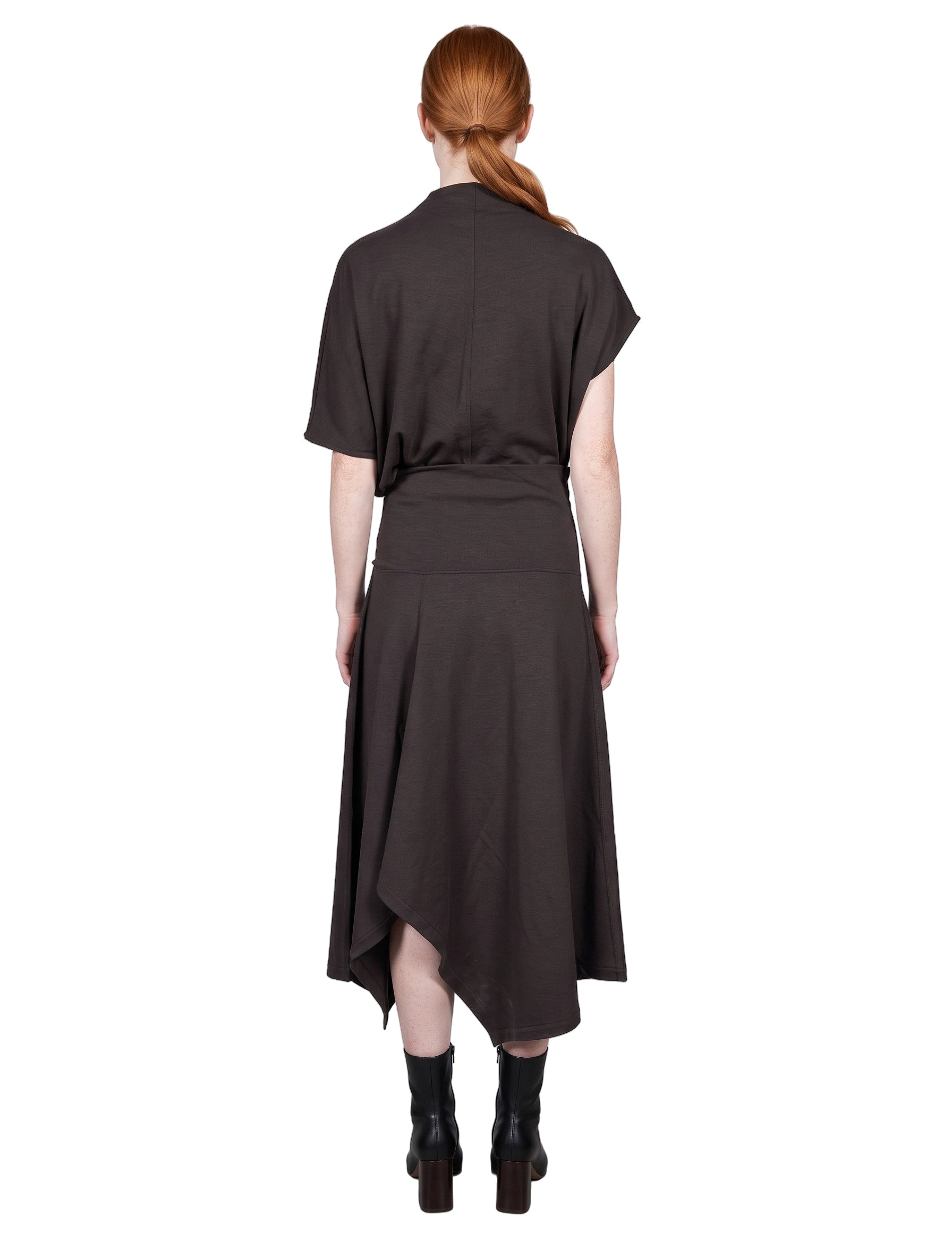 Abito twisted in jersey marrone 