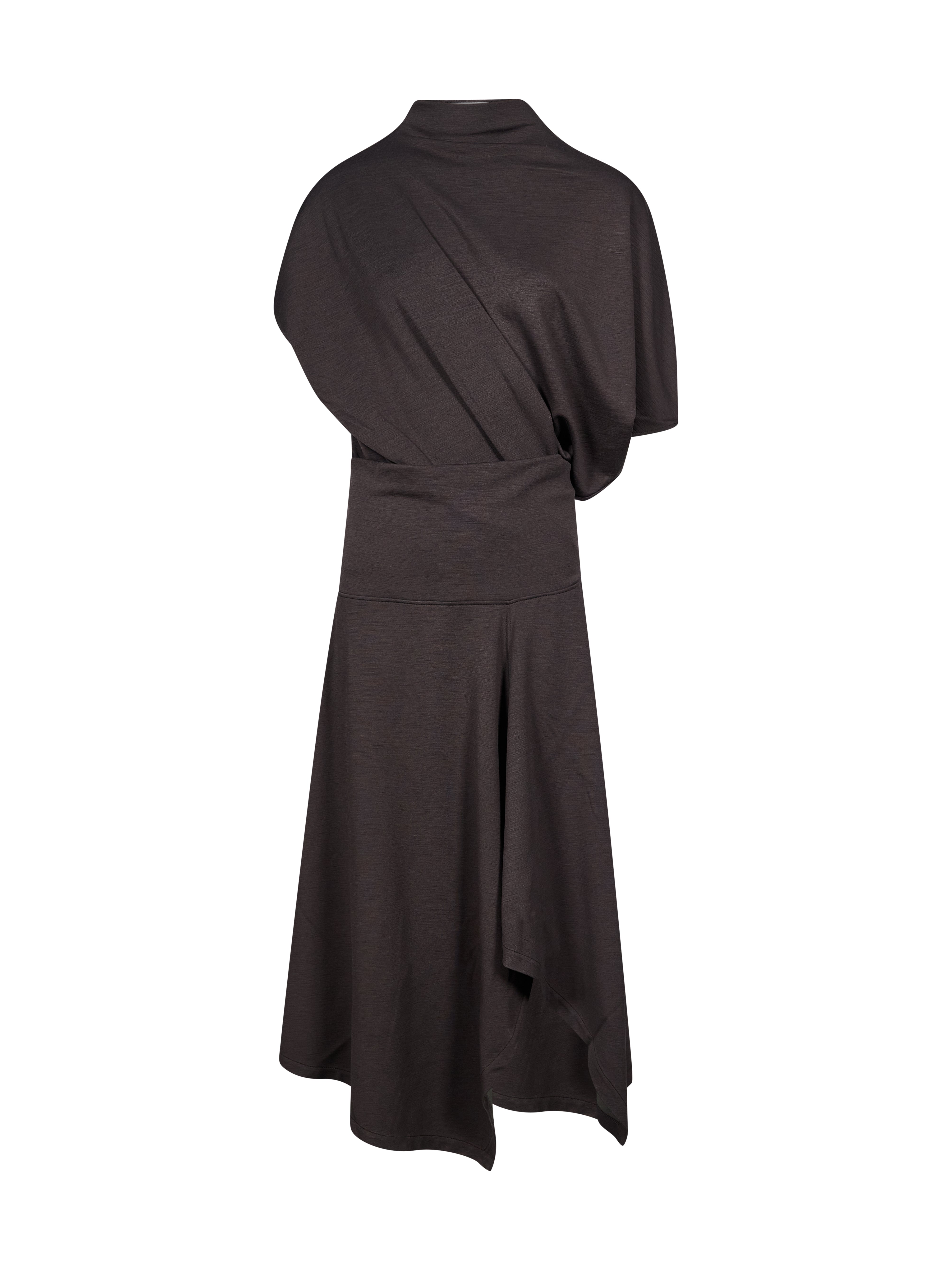 Abito twisted in jersey marrone 