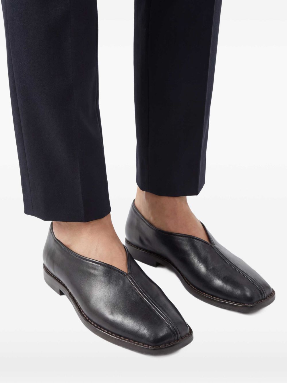 Mocassini in pelle in nero 