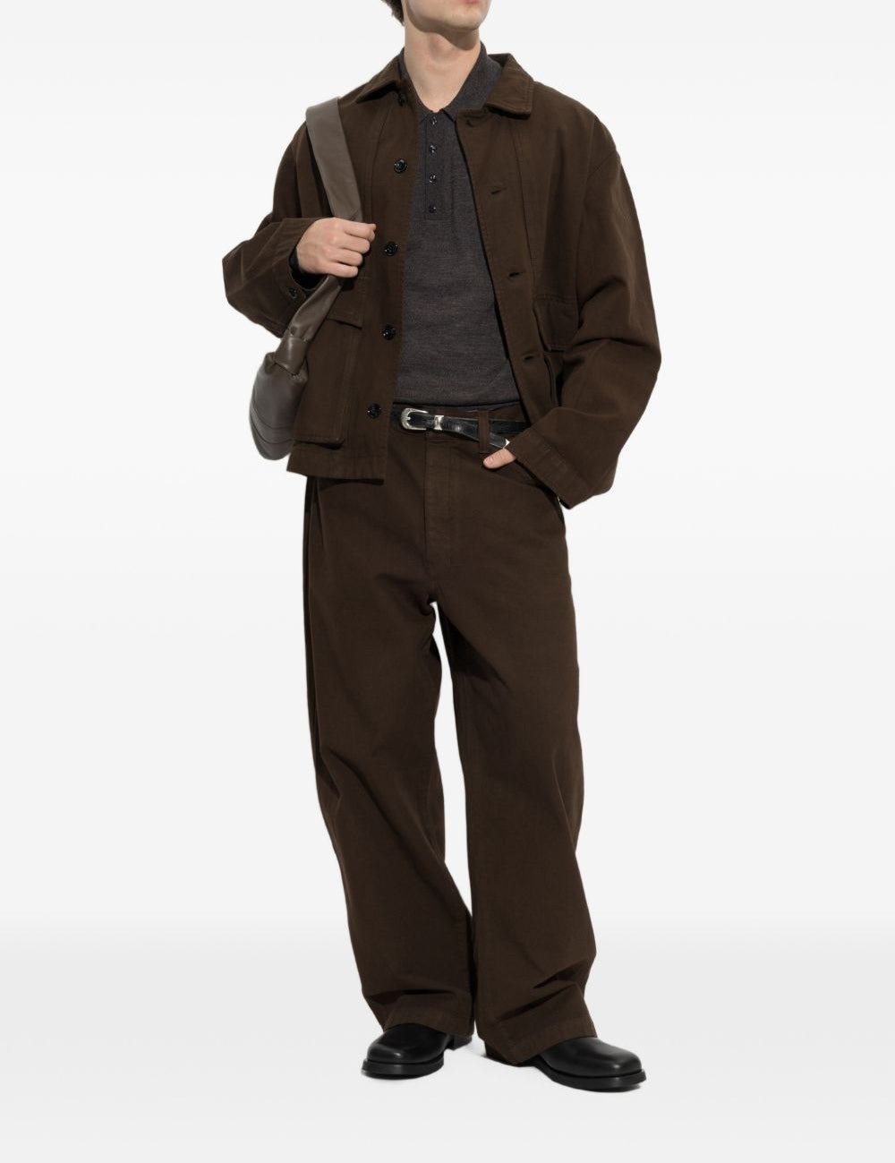 Pantaloni a gamba dritta in marrone 
