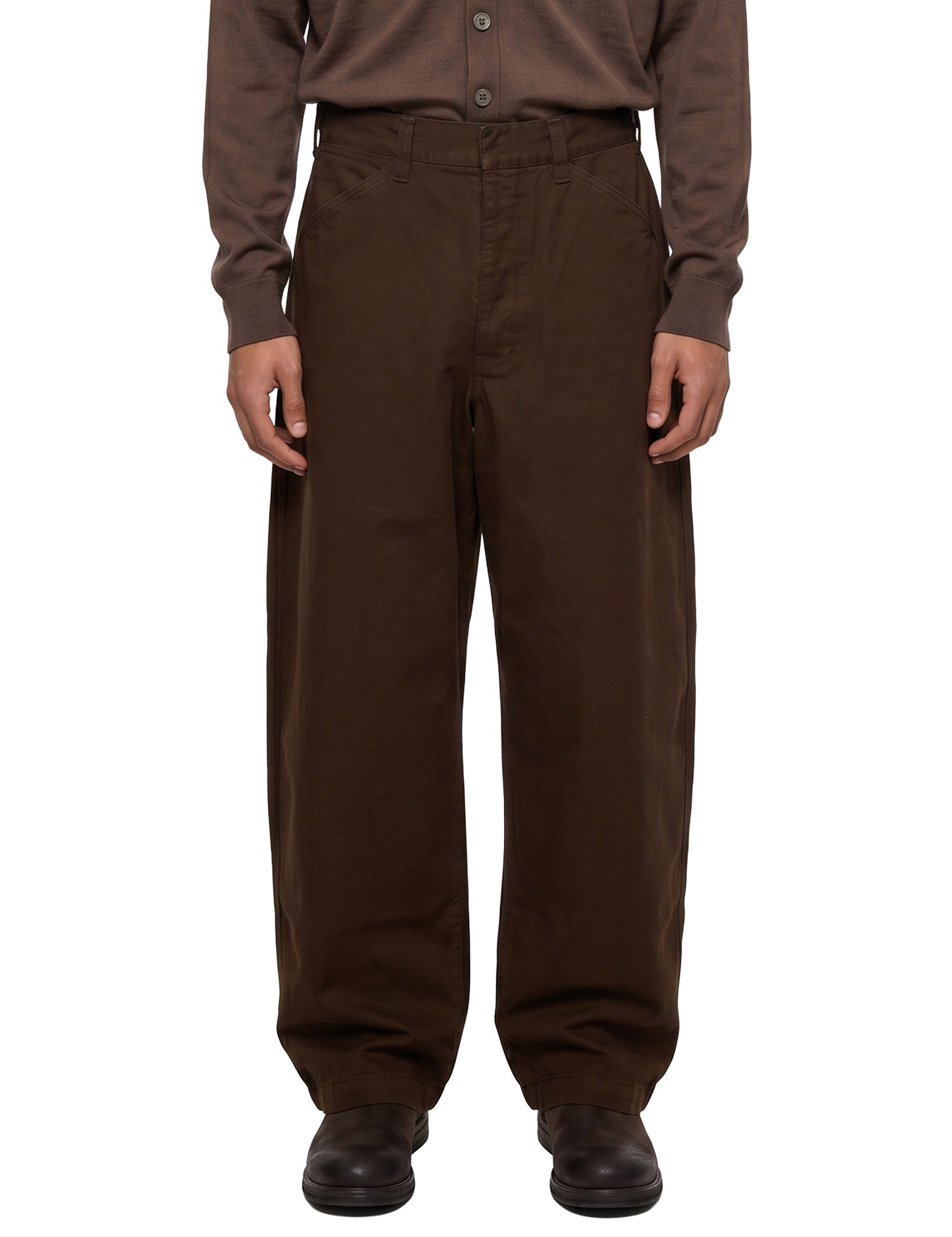 Pantaloni a gamba dritta in marrone 