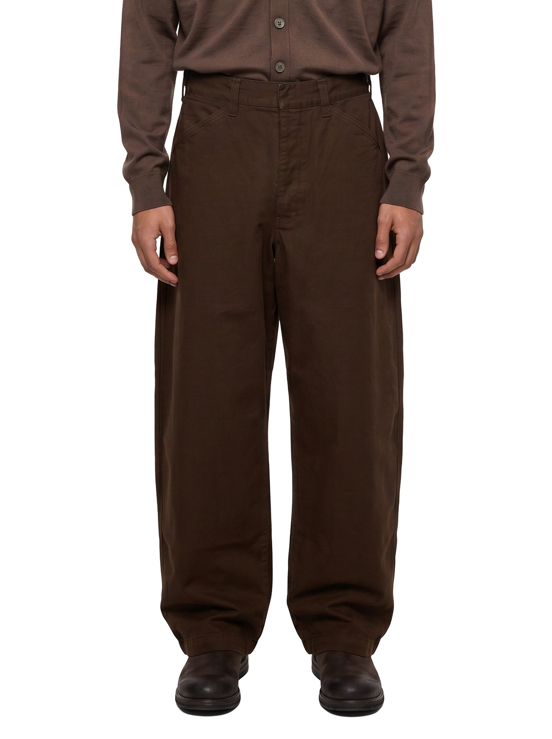 Pantaloni a gamba dritta in marrone 