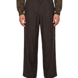 Pantaloni a gamba ampia in marrone 
