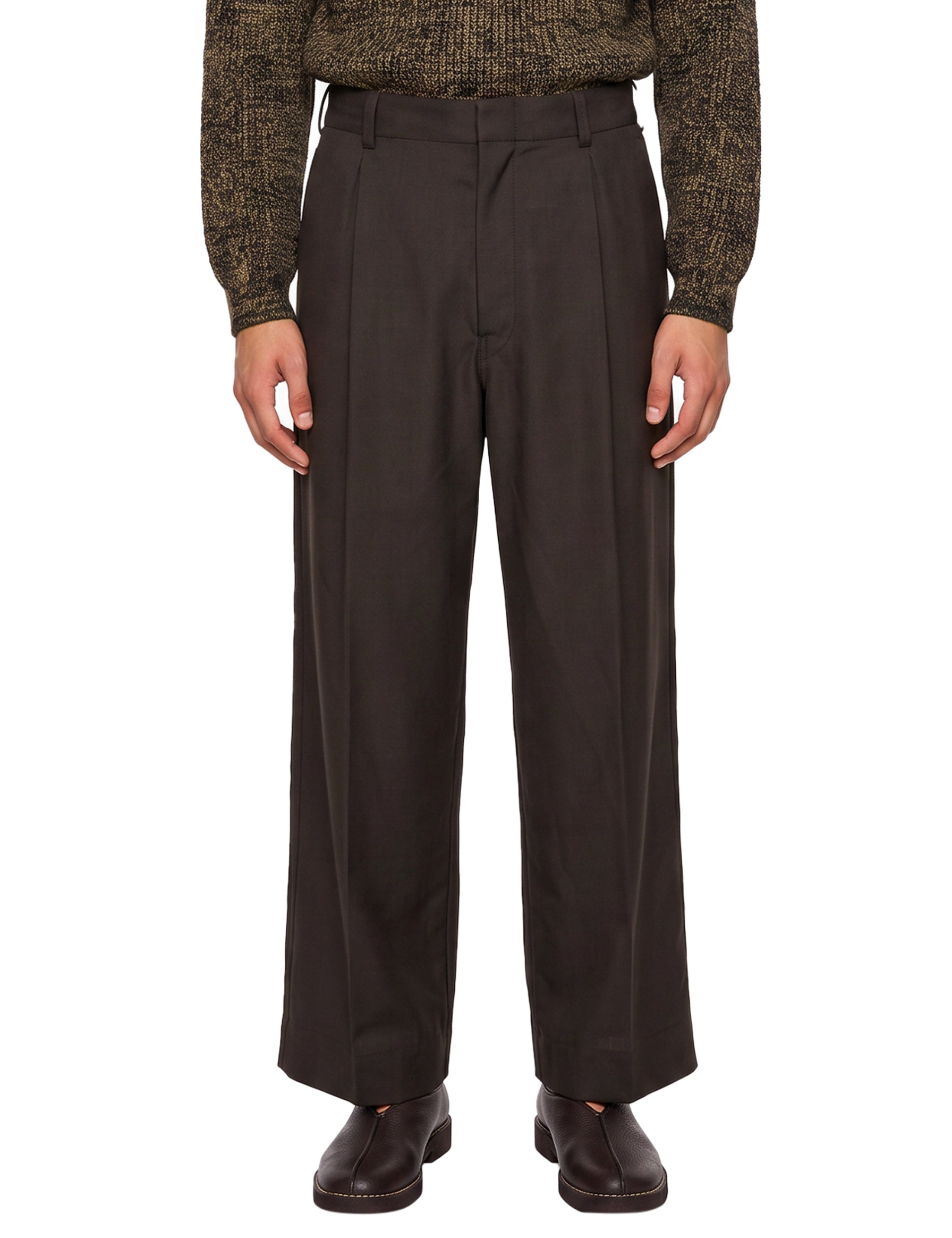 Pantaloni a gamba ampia in marrone 