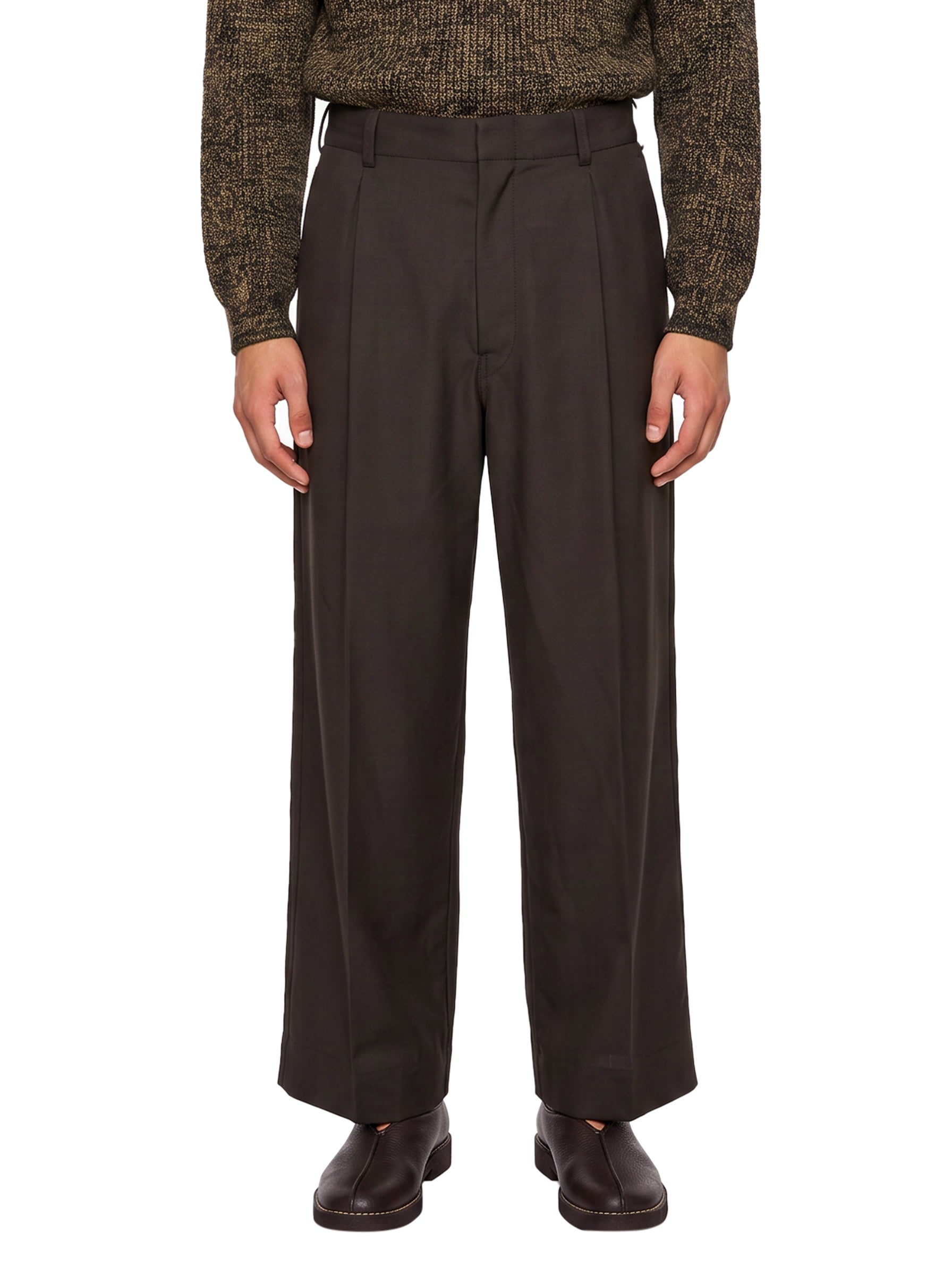 Pantaloni a gamba ampia in marrone 