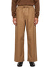 Pantaloni a gamba ampia con coulisse in beige