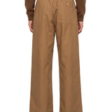 Pantaloni a gamba ampia con coulisse in beige 