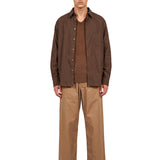 Pantaloni a gamba ampia con coulisse in beige 
