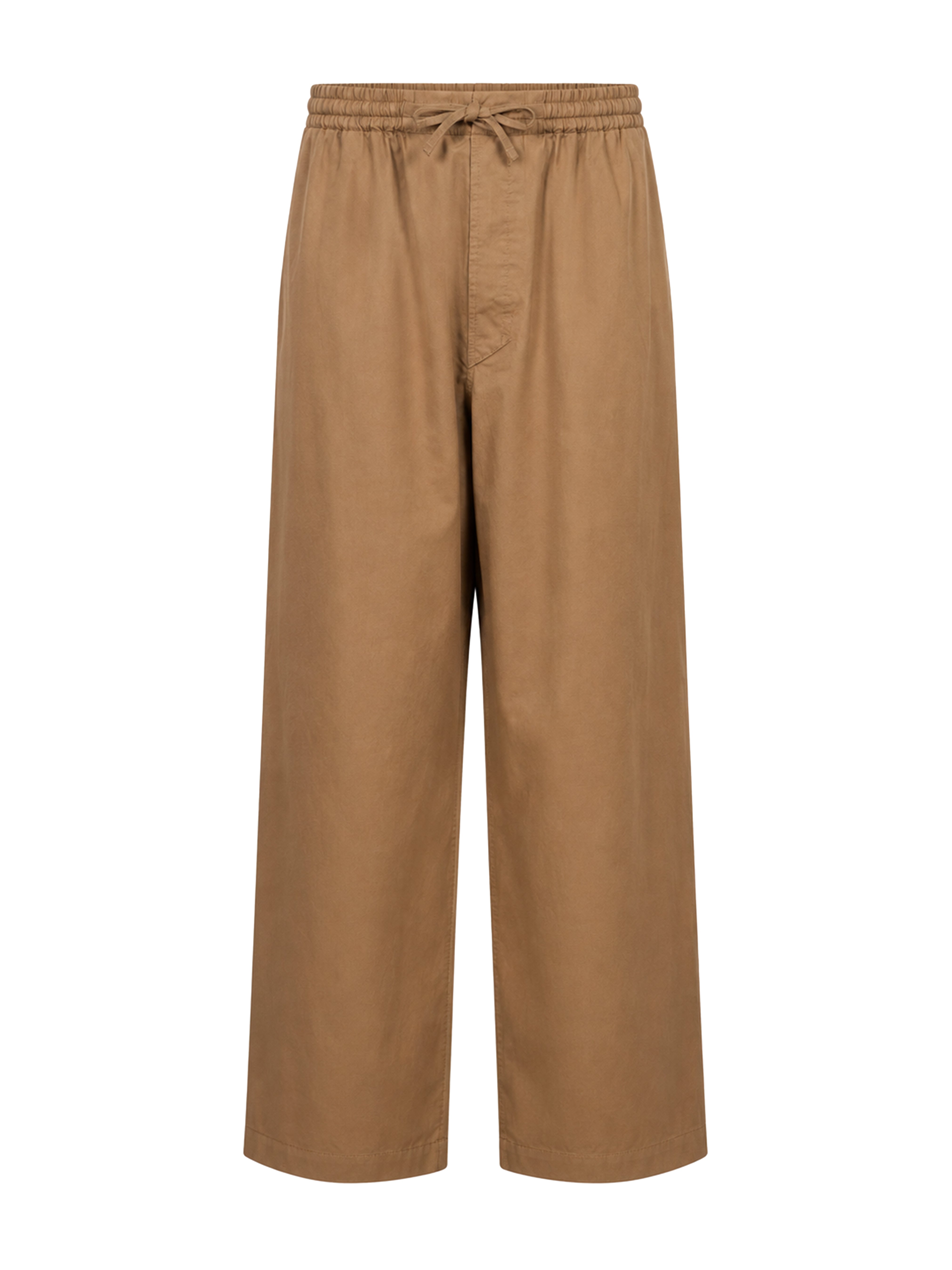 Pantaloni a gamba ampia con coulisse in beige 