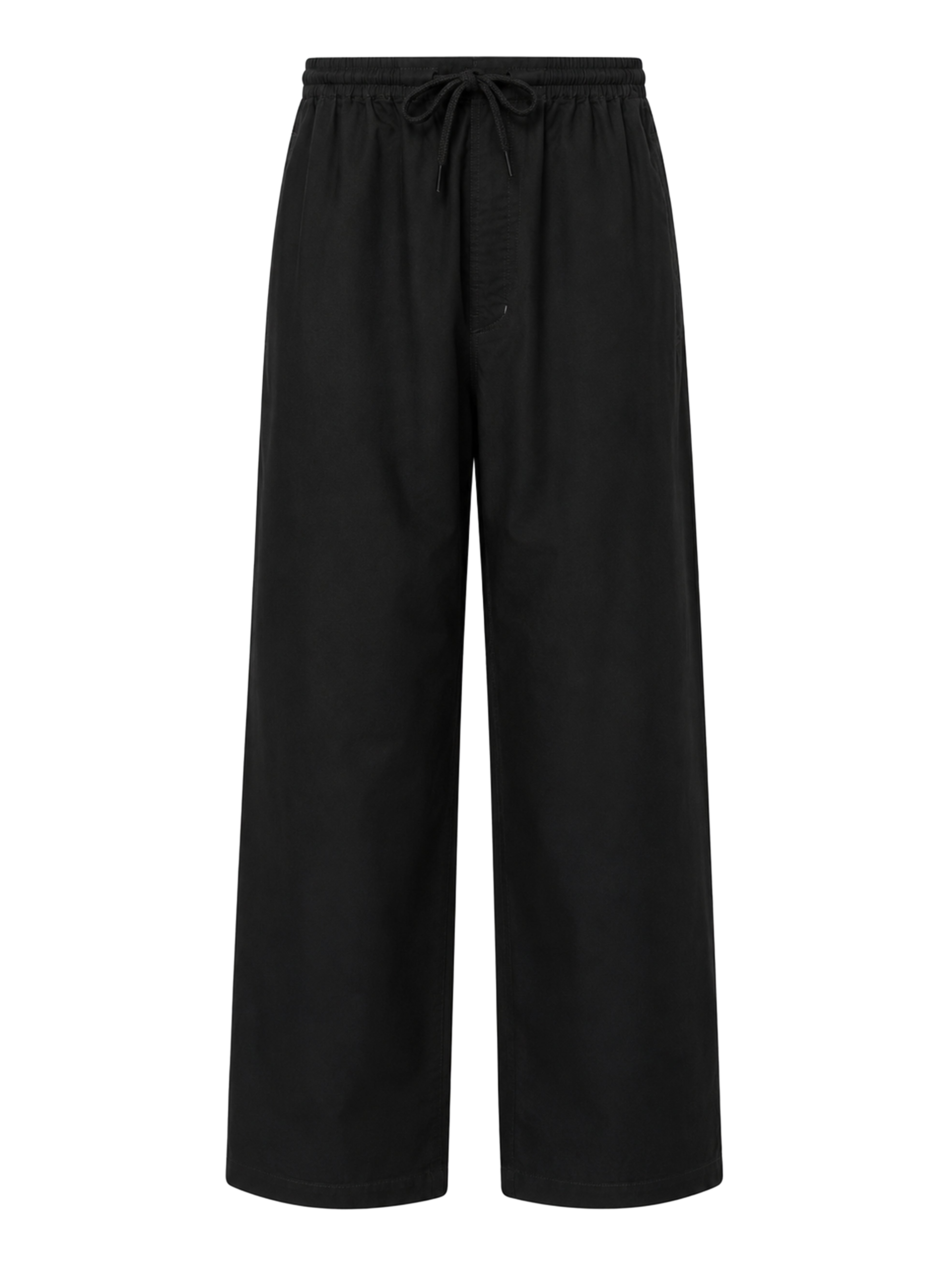 Pantaloni a gamba ampia con coulisse in nero 