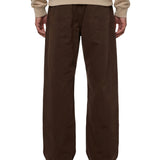 Jeans a gamba ampia con cintura in marrone 