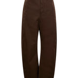 Jeans a gamba ampia con cintura in marrone 