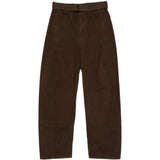 Jeans a gamba ampia con cintura in marrone 