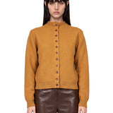 Cardigan con bottoni in giallo ocra 