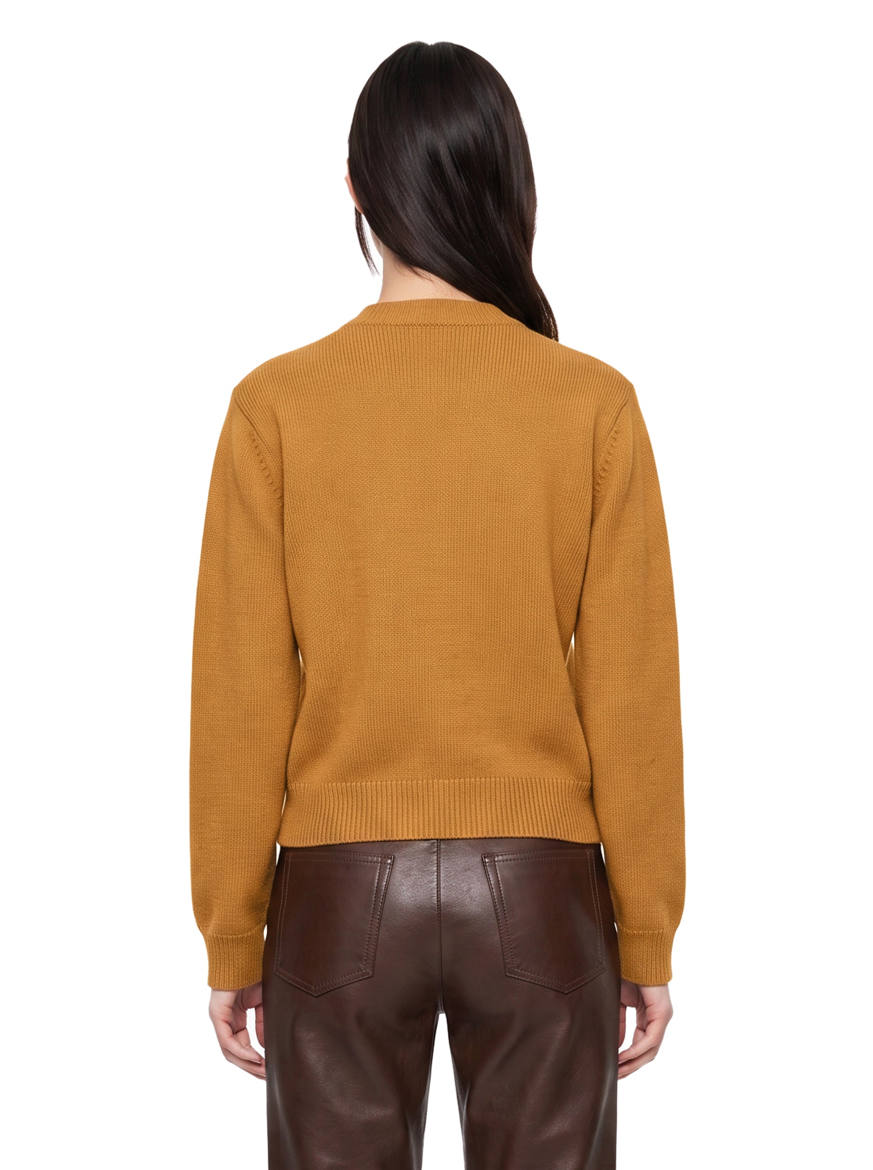 Cardigan con bottoni in giallo ocra 