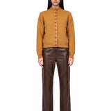 Cardigan con bottoni in giallo ocra 