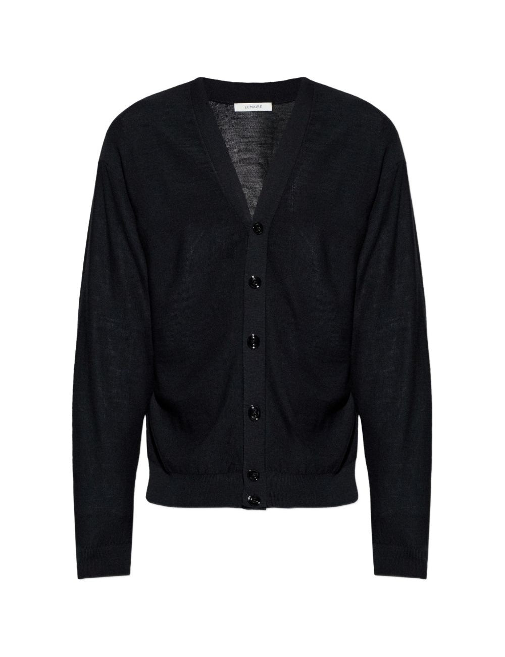 Cardigan con scollo a V e bottoni in nero 