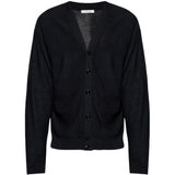Cardigan con scollo a V e bottoni in nero 