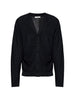 Cardigan con scollo a V e bottoni in nero