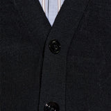 Cardigan con scollo a V e bottoni in nero 