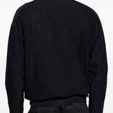 Cardigan con scollo a V e bottoni in nero 
