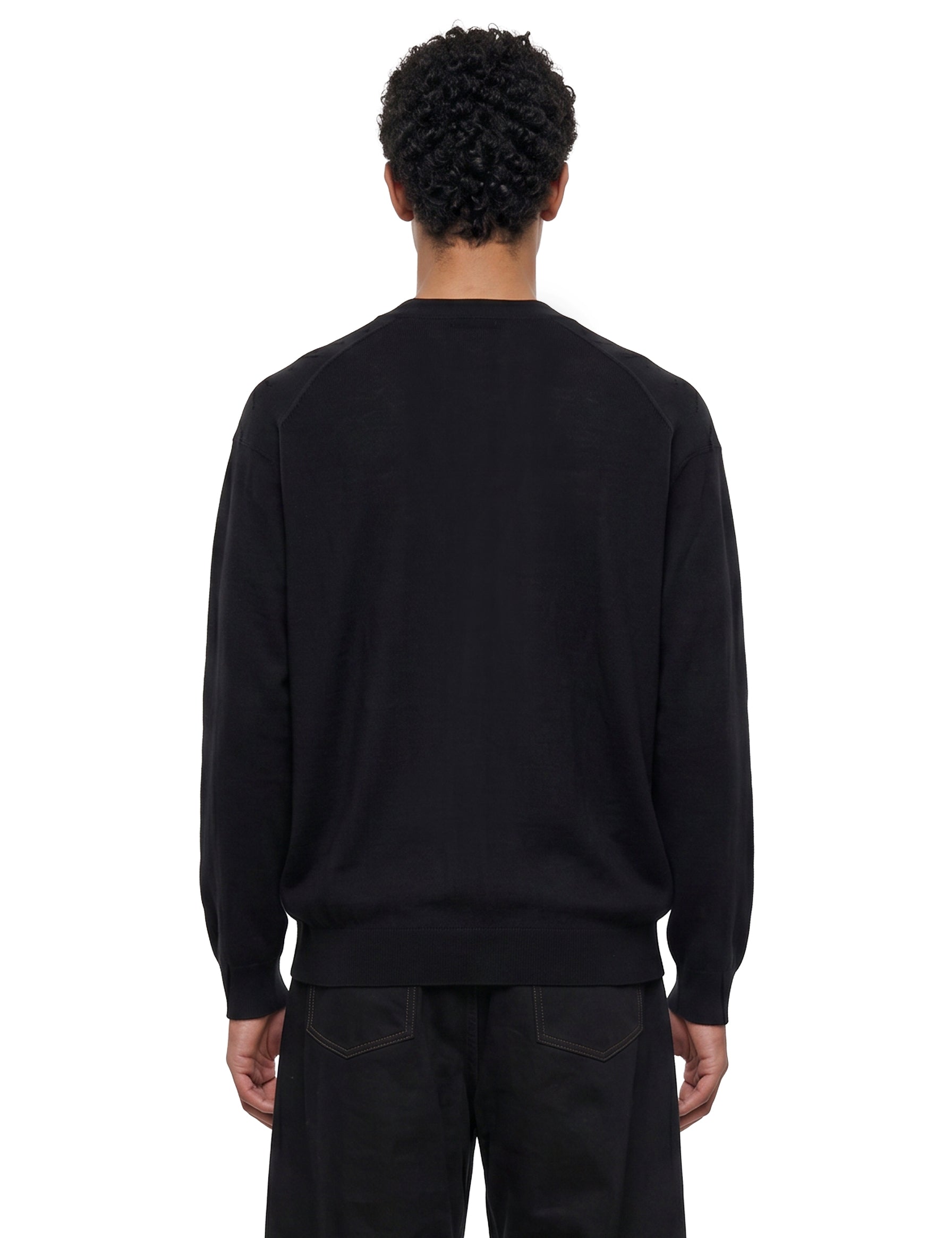 Cardigan con scollo a V e bottoni in nero 