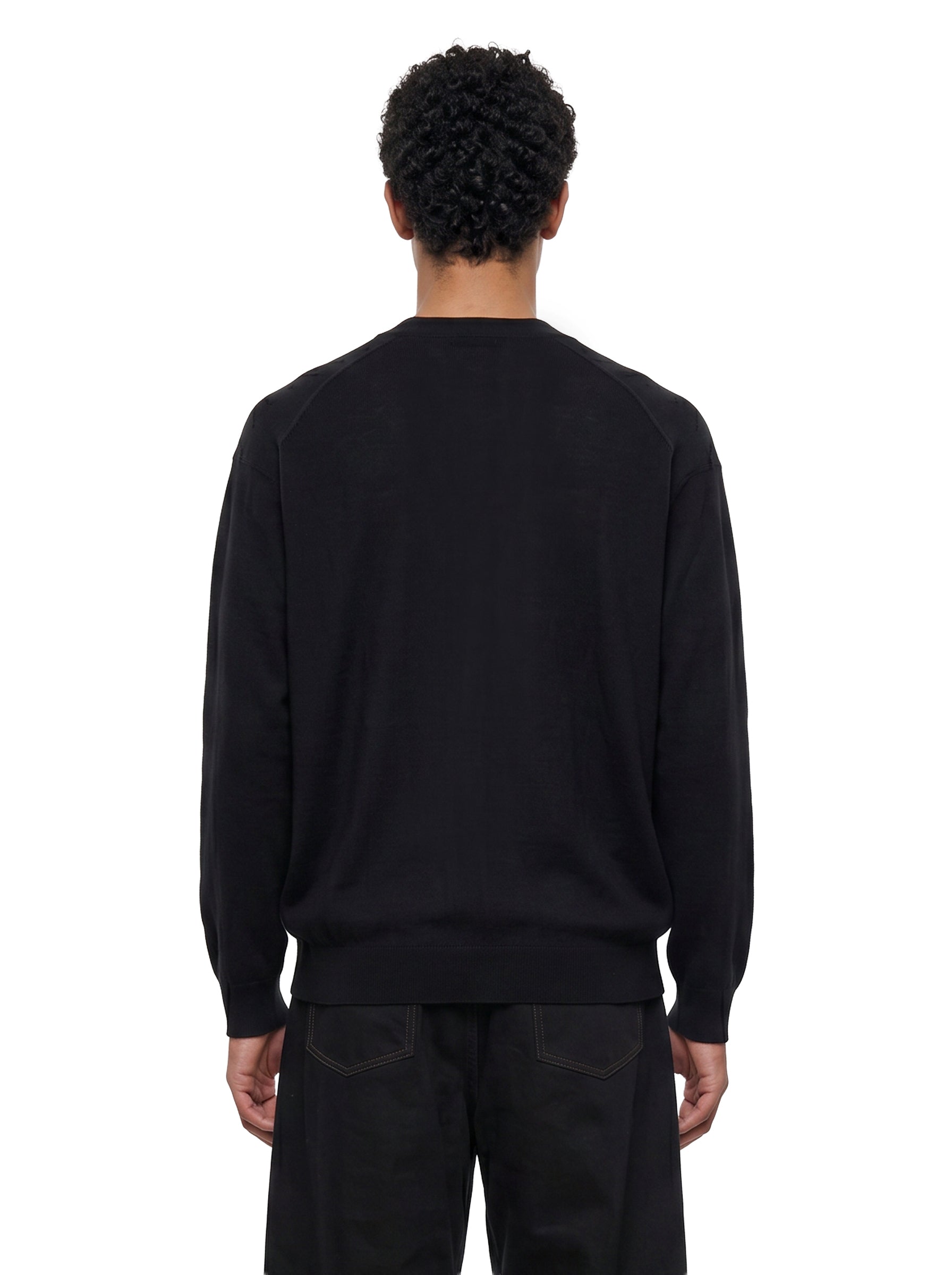 Cardigan con scollo a V e bottoni in nero 