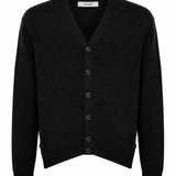 Cardigan con scollo a V e bottoni in nero 