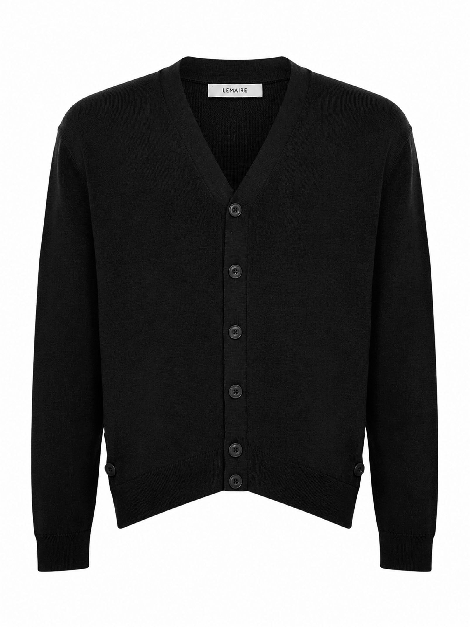 Cardigan con scollo a V e bottoni in nero 