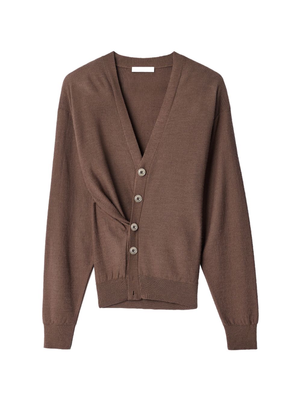 Cardigan con abbottonatura asimmetrica in beige 