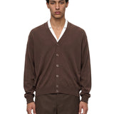 Cardigan con abbottonatura asimmetrica in beige 