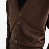 Cardigan con abbottonatura asimmetrica in beige 