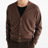 Cardigan con abbottonatura asimmetrica in beige 
