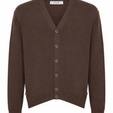 Cardigan con abbottonatura asimmetrica in beige 