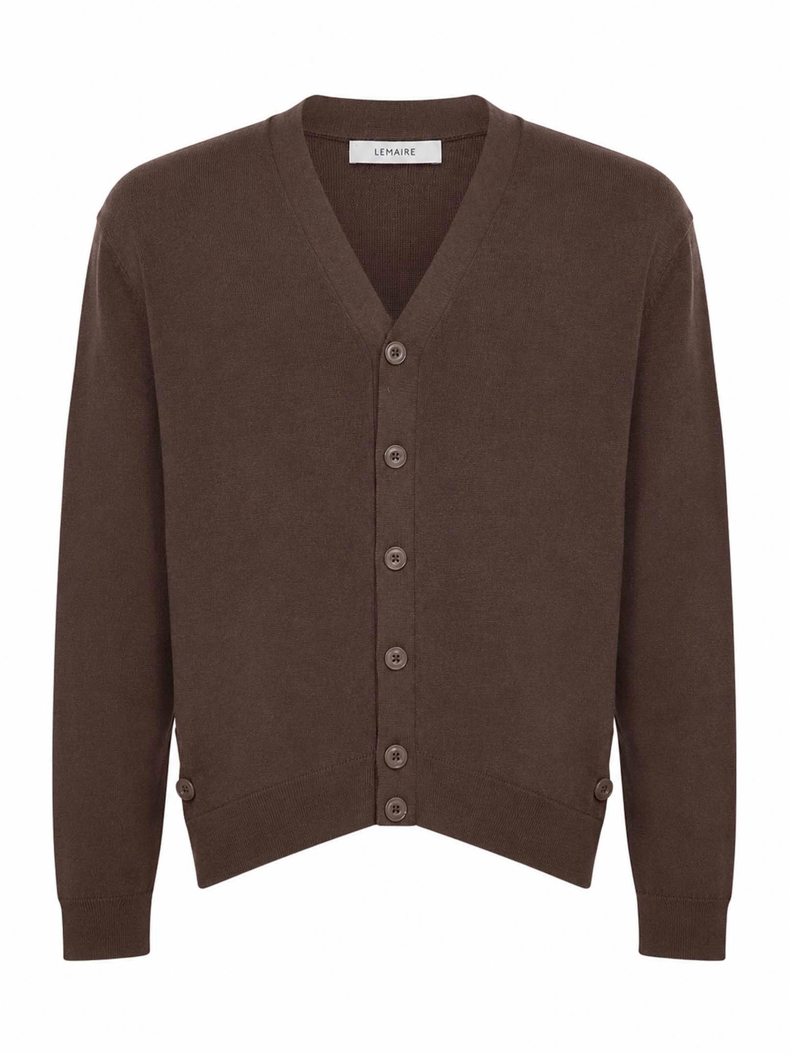 Cardigan con abbottonatura asimmetrica in beige 