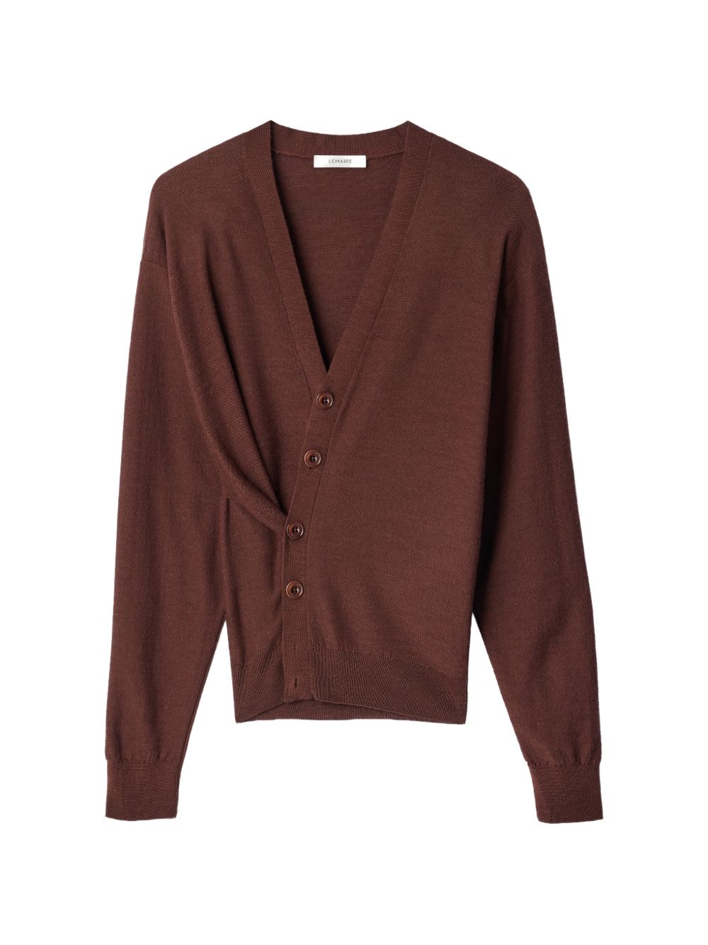 Cardigan con arricciatura in marrone 