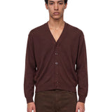 Cardigan con arricciatura in marrone 
