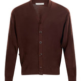 Cardigan con arricciatura in marrone 