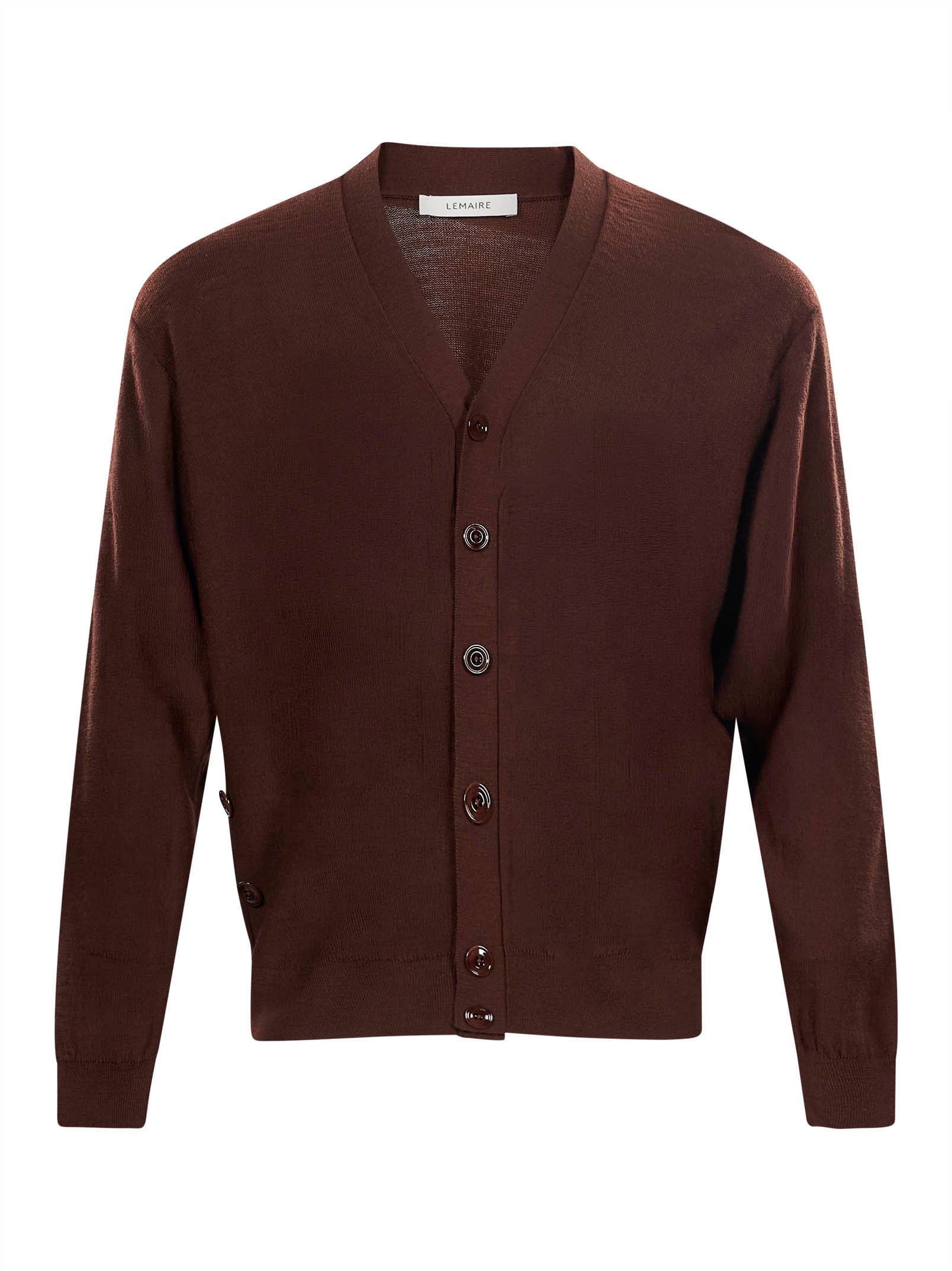 Cardigan con arricciatura in marrone 