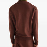 Cardigan con arricciatura in marrone 