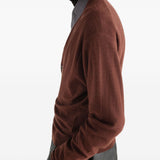 Cardigan con arricciatura in marrone 