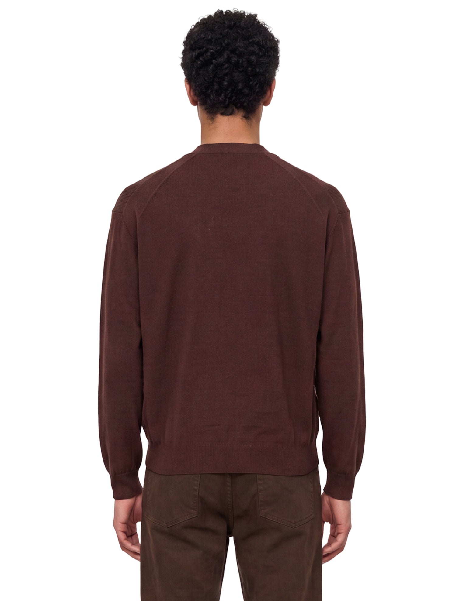 Cardigan con arricciatura in marrone 