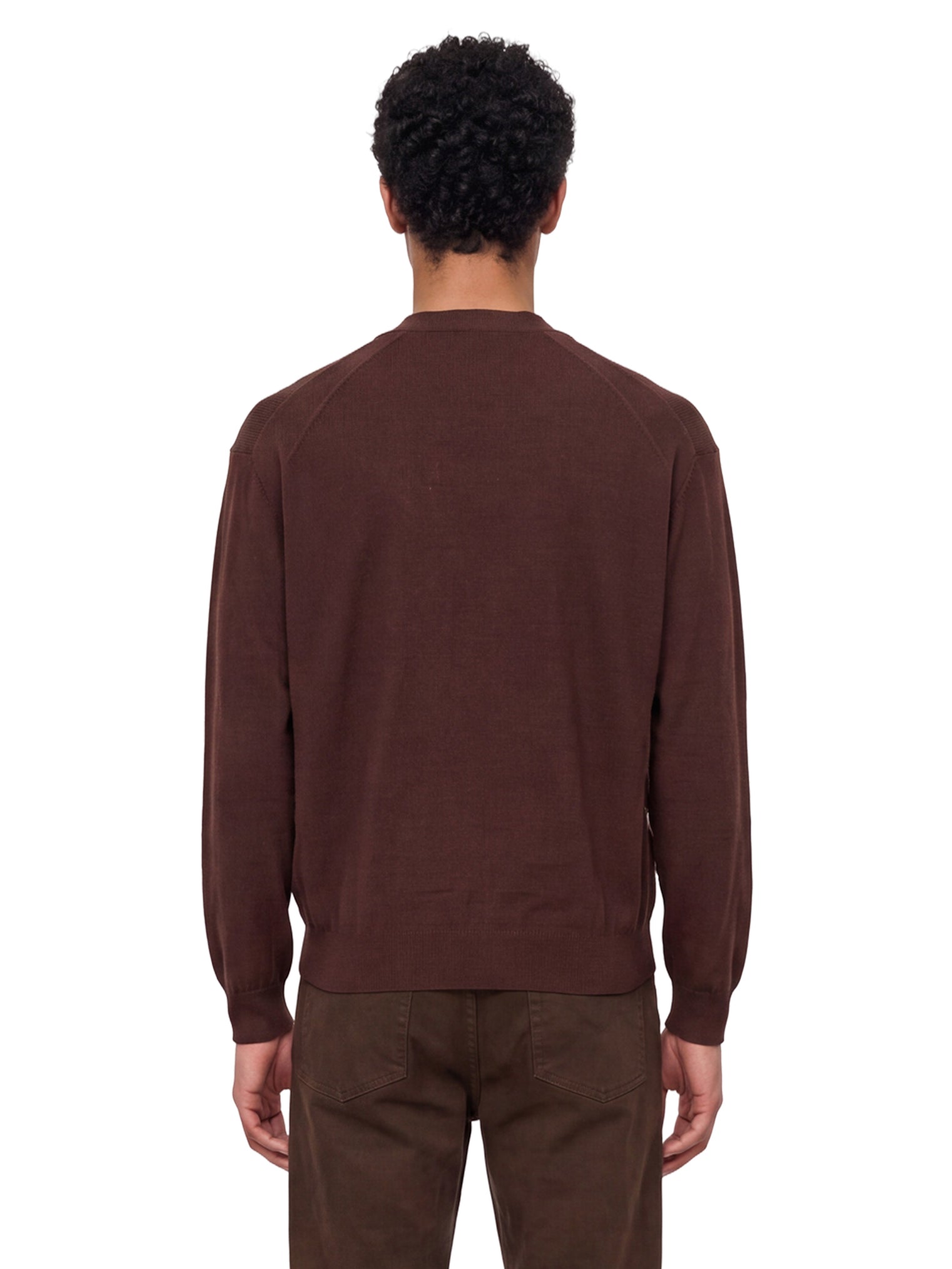 Cardigan con arricciatura in marrone 