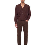 Cardigan con arricciatura in marrone 