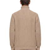 Maglione a collo alto a coste in beige 
