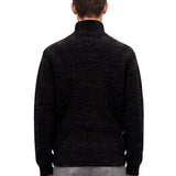 Maglione a collo alto a coste in grigio 